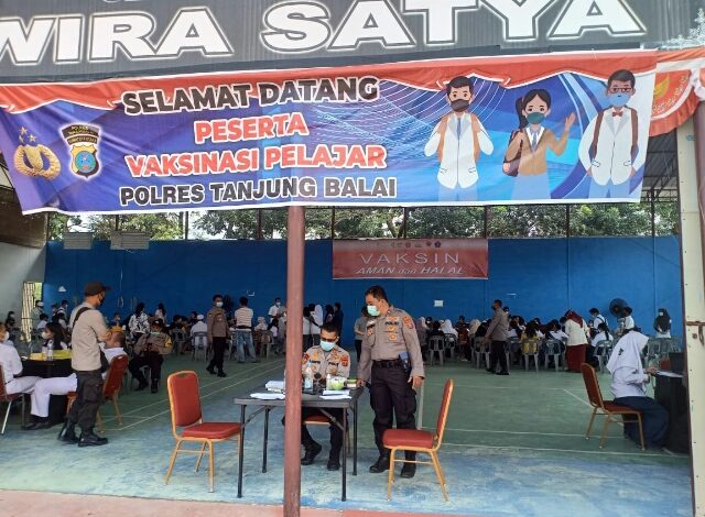  Polres Tanjung Balai Gelar Vaksinasi Polri Presisi Bagi Pelajar Tingkat SMA