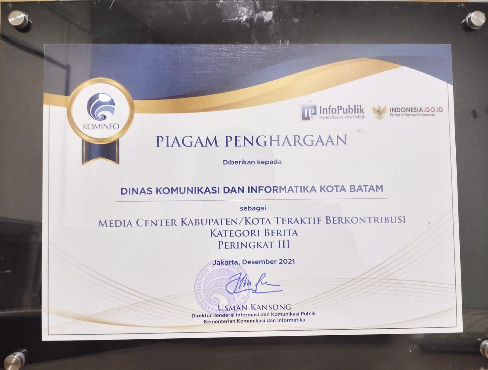  Media Center Provinsi Gorontalo Capai Prestasi Tingkat Nasional